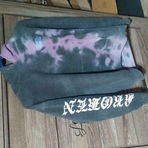 Broken promises black and purple hoodie small